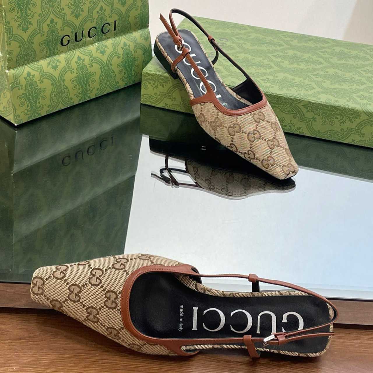 Gucci Women's GG Slingback Ballet Flat - FashionPlug