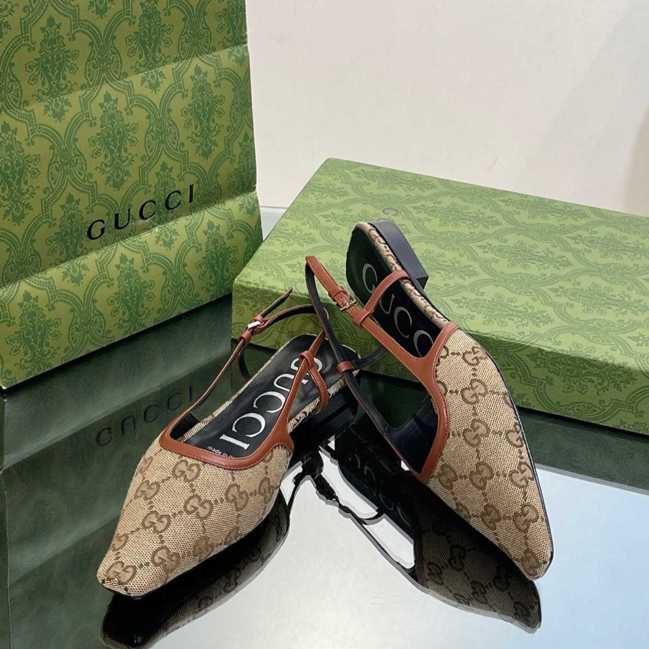 Gucci Women's GG Slingback Ballet Flat - FashionPlug