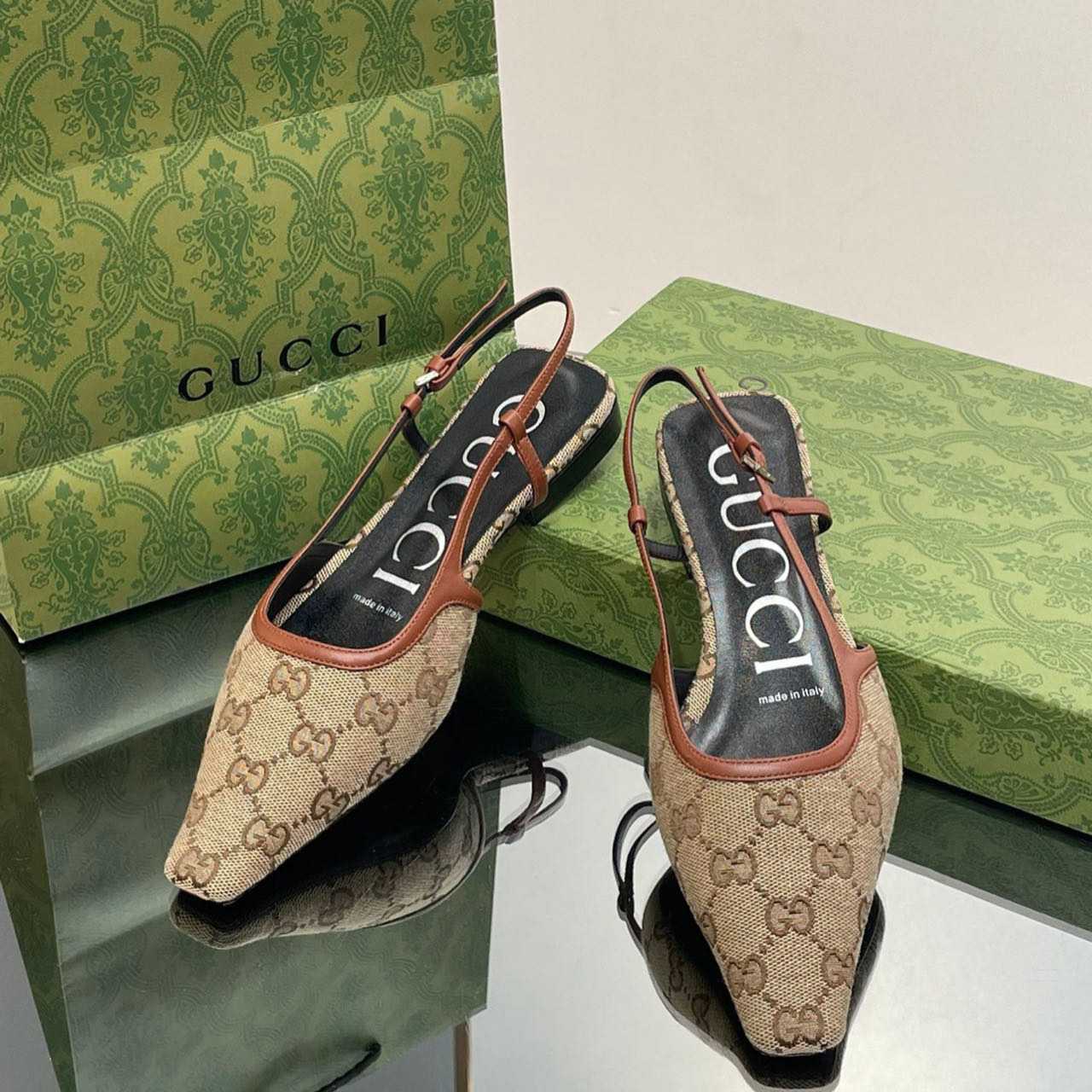 Gucci Women's GG Slingback Ballet Flat - FashionPlug