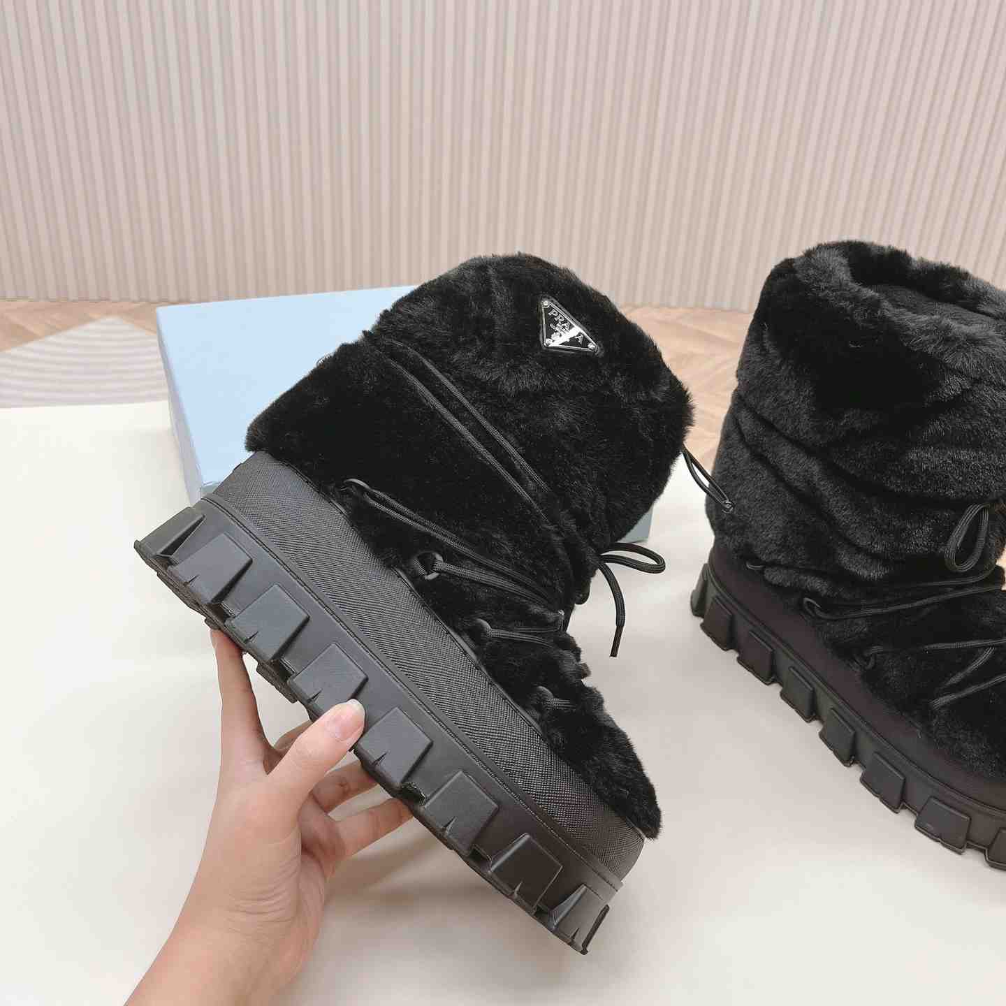 Prada Shearling Apres-ski Boots - FashionPlug