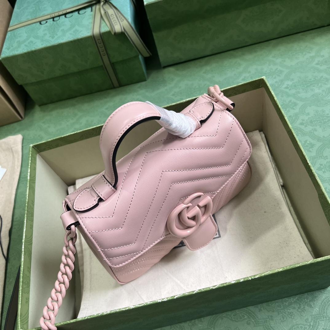 Gucci GG Marmont Mini Top Handle Bag(21-15.5-8cm) - FashionPlug