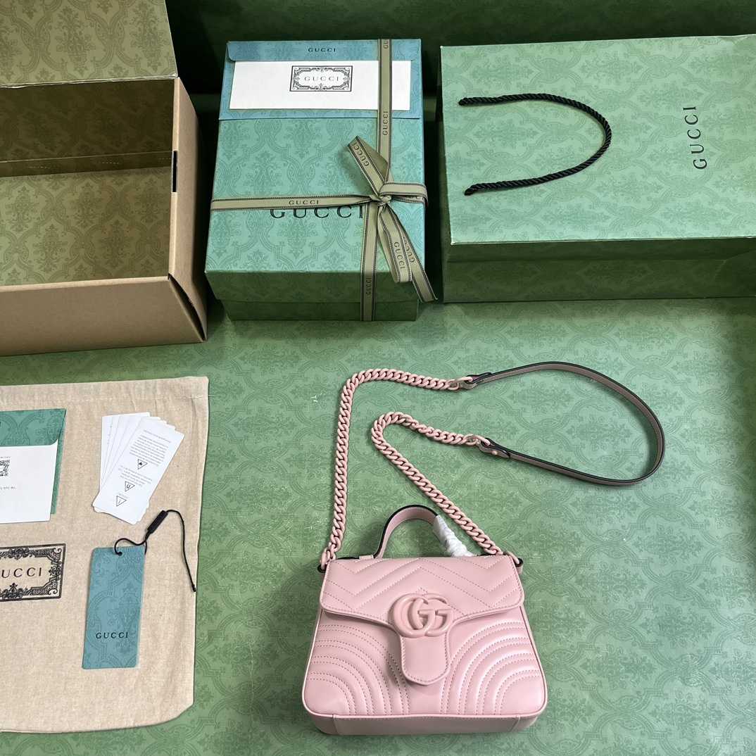 Gucci GG Marmont Mini Top Handle Bag(21-15.5-8cm) - FashionPlug
