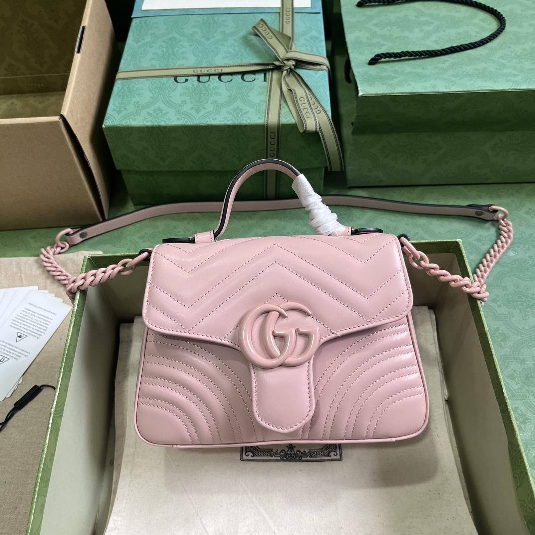 Gucci GG Marmont Mini Top Handle Bag(21-15.5-8cm) - FashionPlug