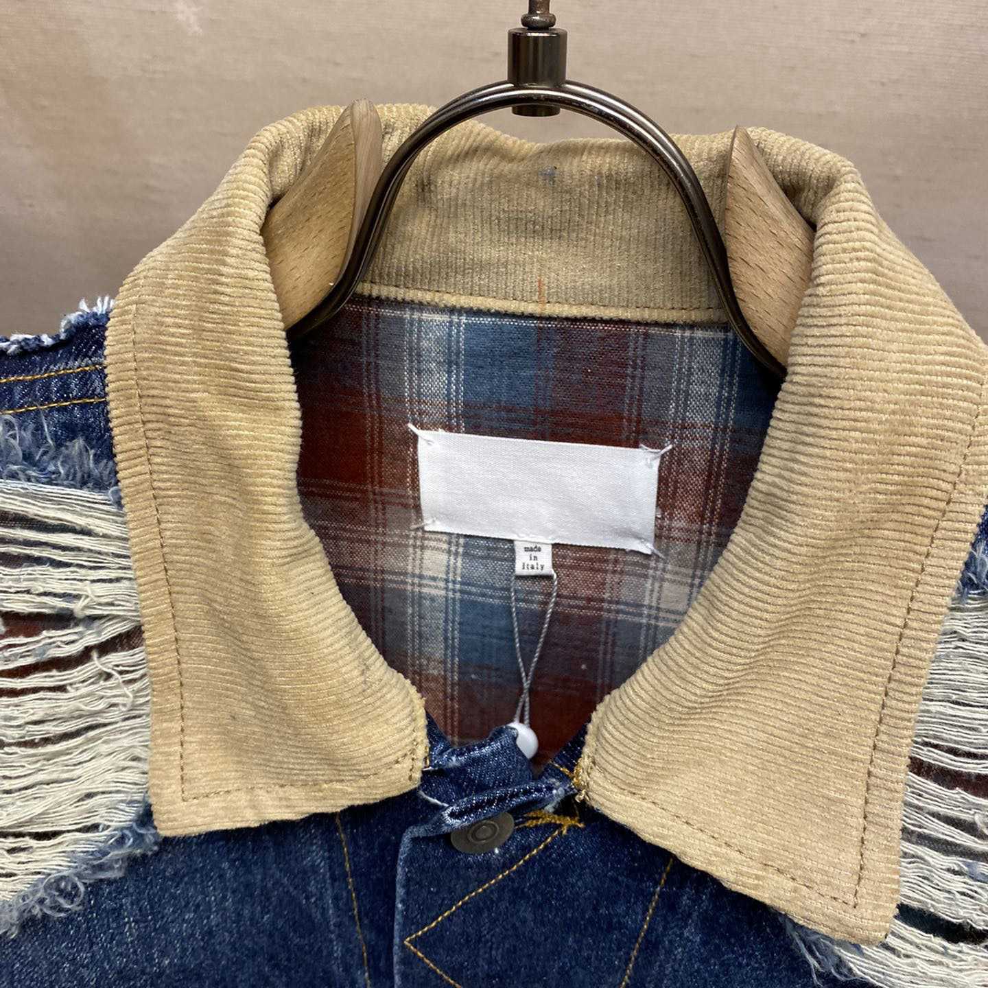 Maison Margiela Ripped-detail Denim Jacket - FashionPlug