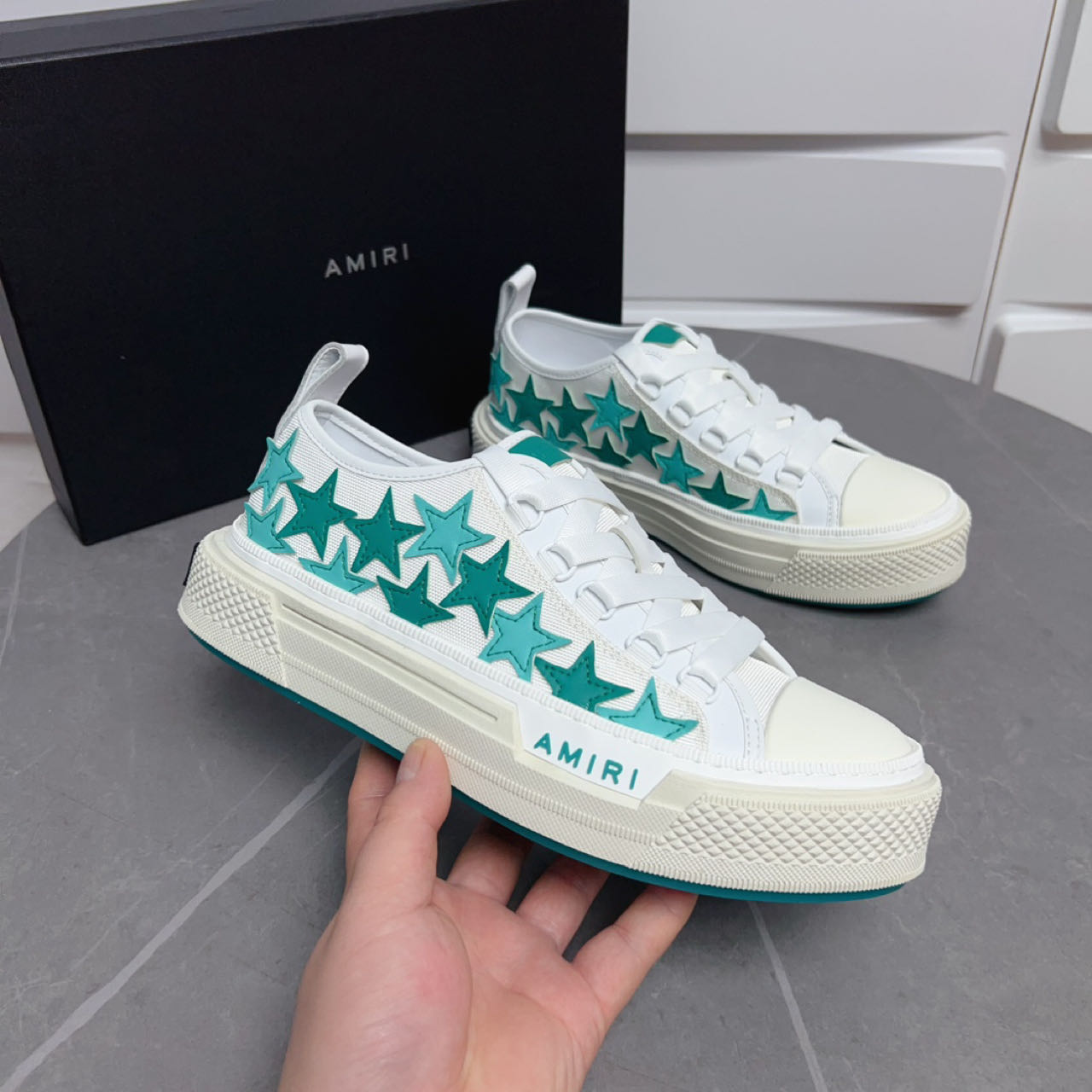 Amiri Stars Court Low Sneakers - FashionPlug