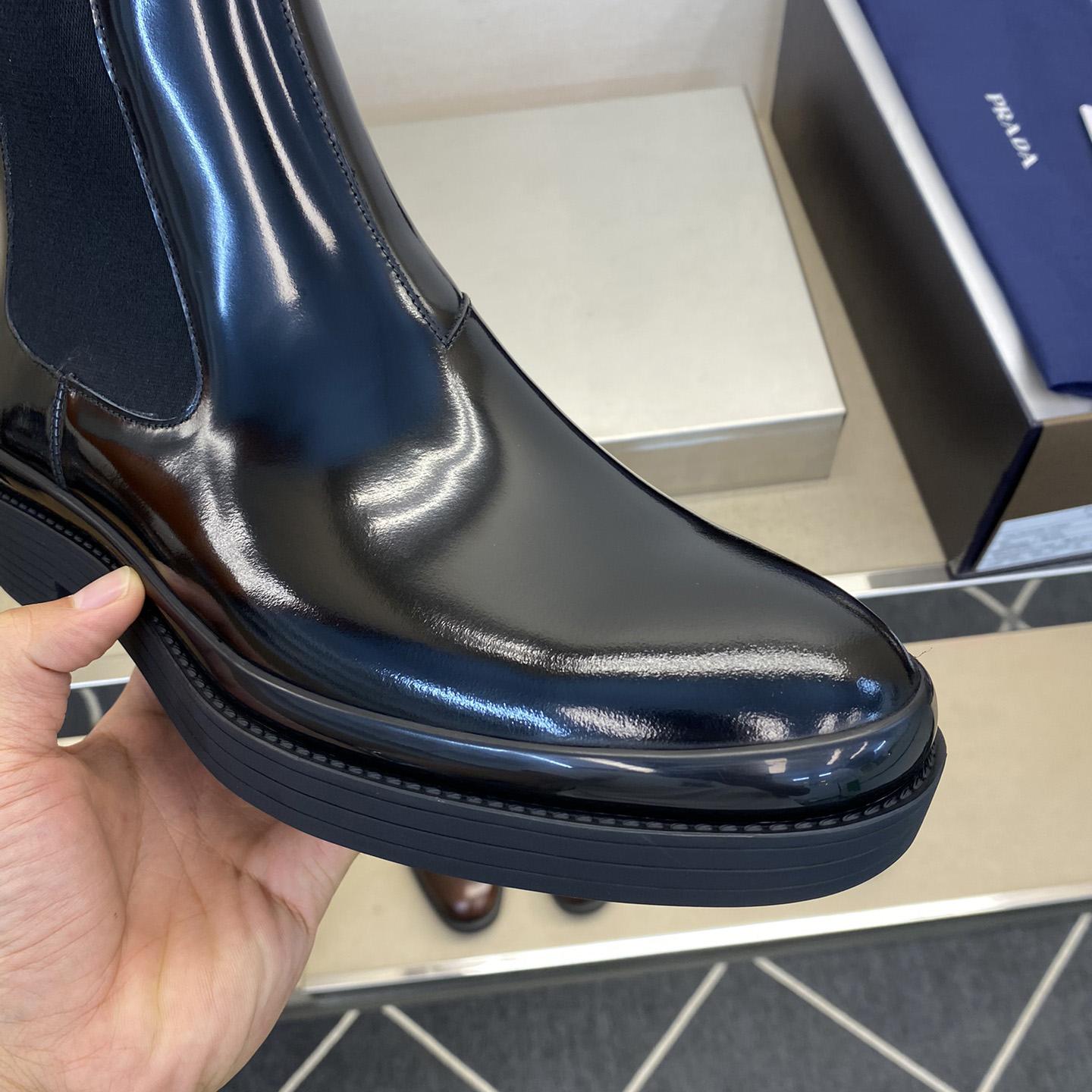 Prada Brushed Leather Chelsea Boots - FashionPlug