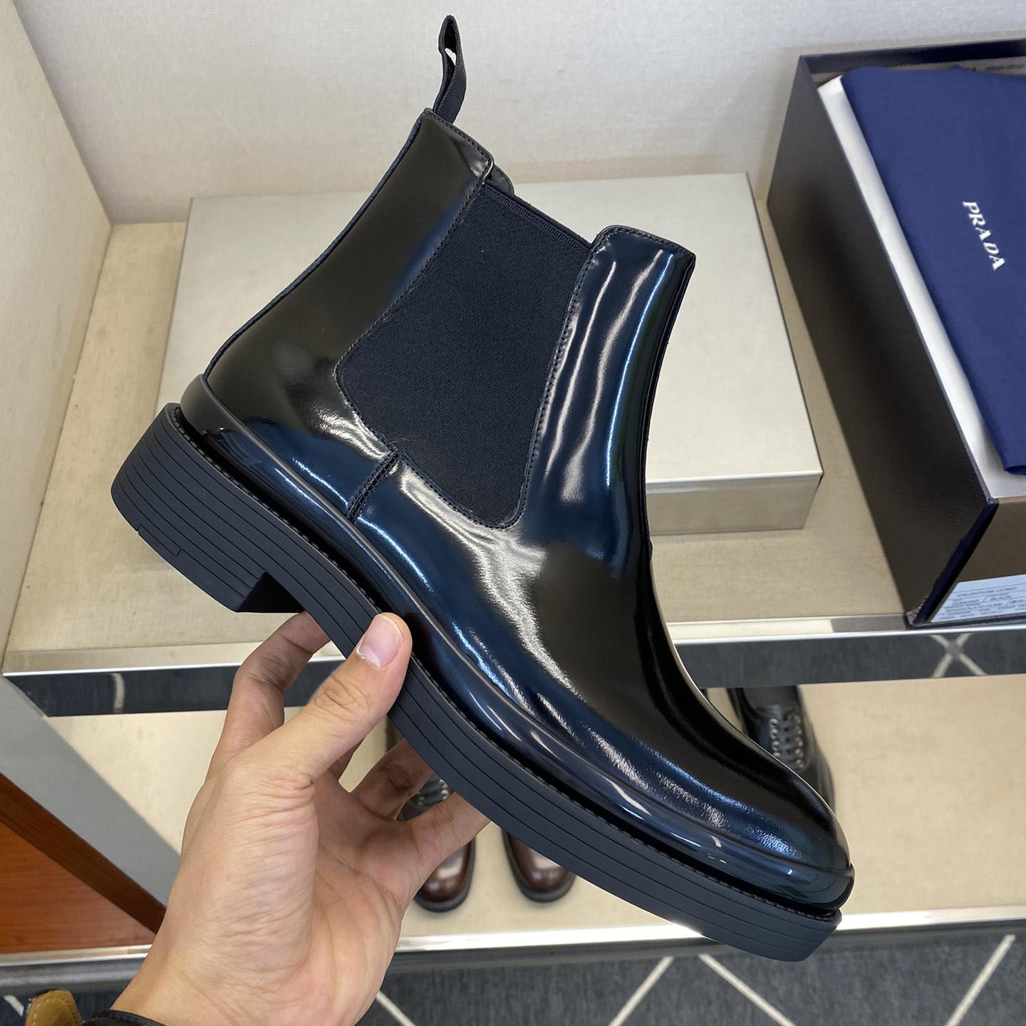 Prada Brushed Leather Chelsea Boots - FashionPlug