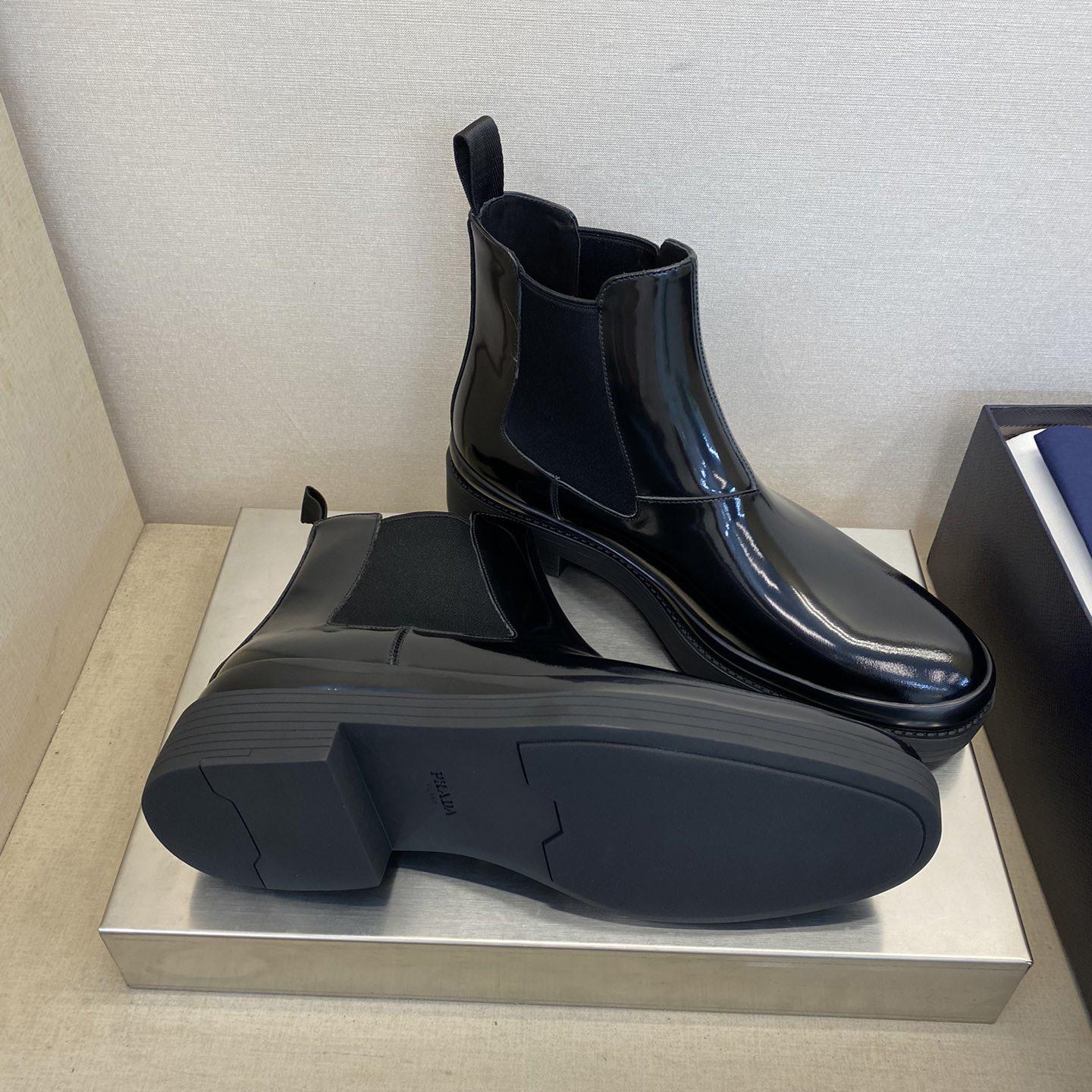 Prada Brushed Leather Chelsea Boots - FashionPlug