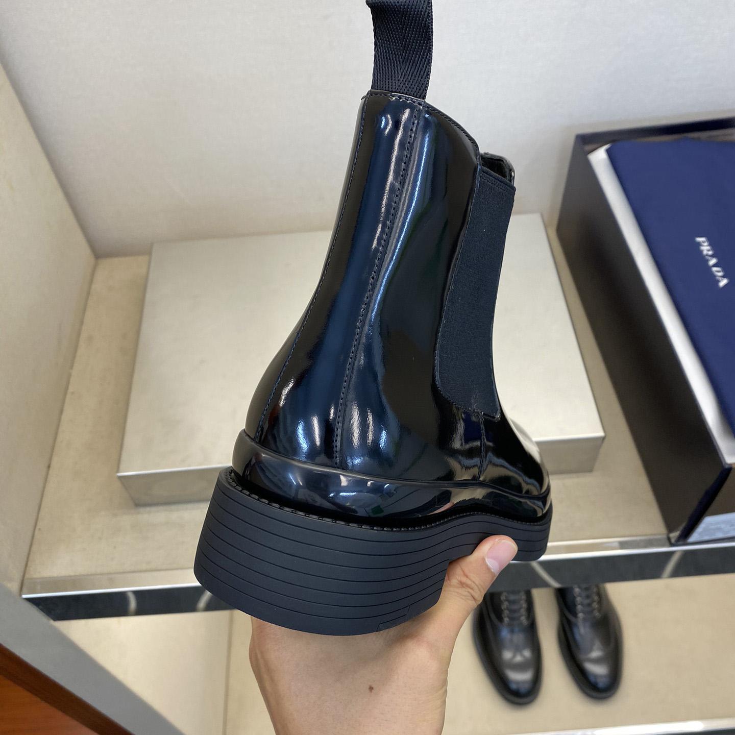 Prada Brushed Leather Chelsea Boots - FashionPlug