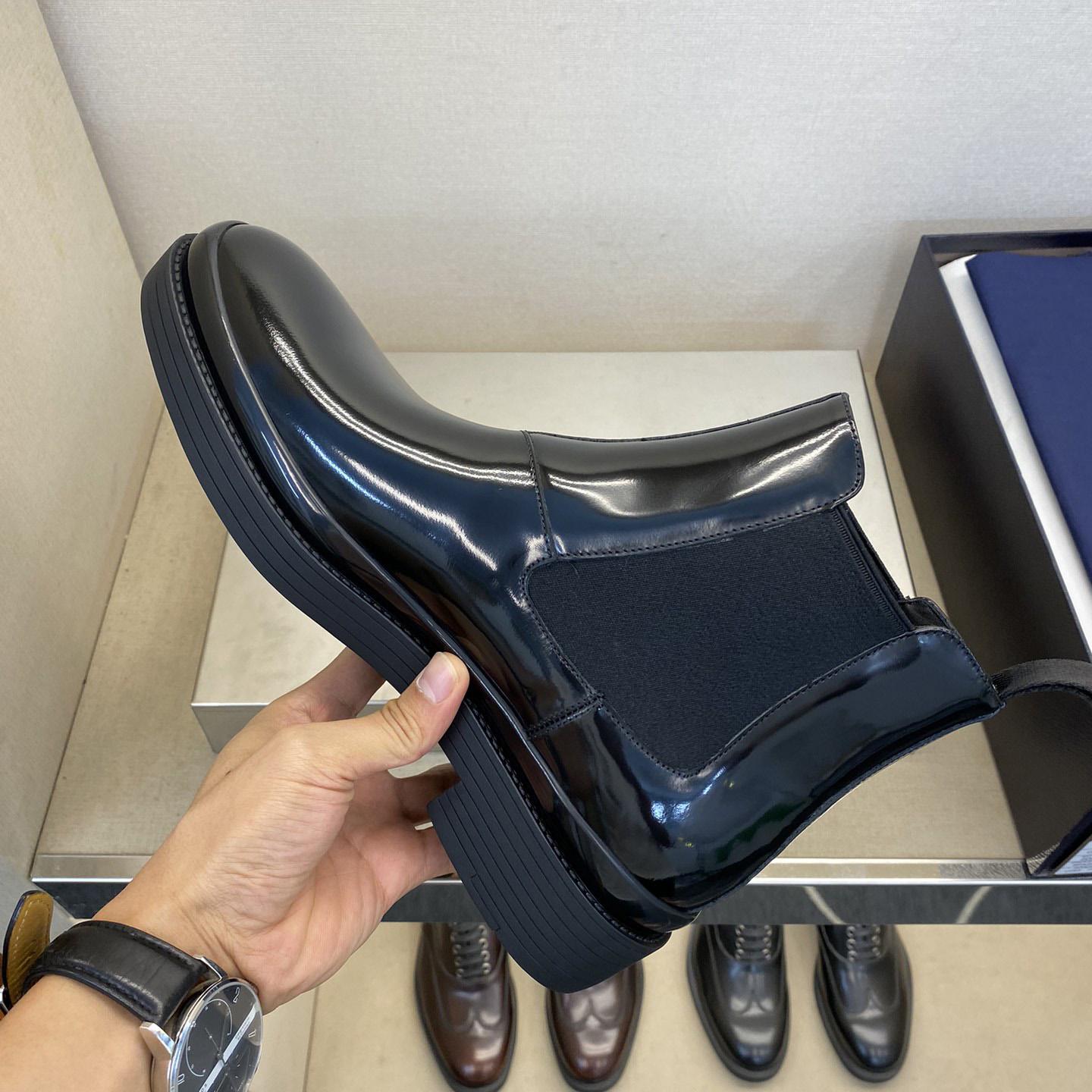 Prada Brushed Leather Chelsea Boots - FashionPlug