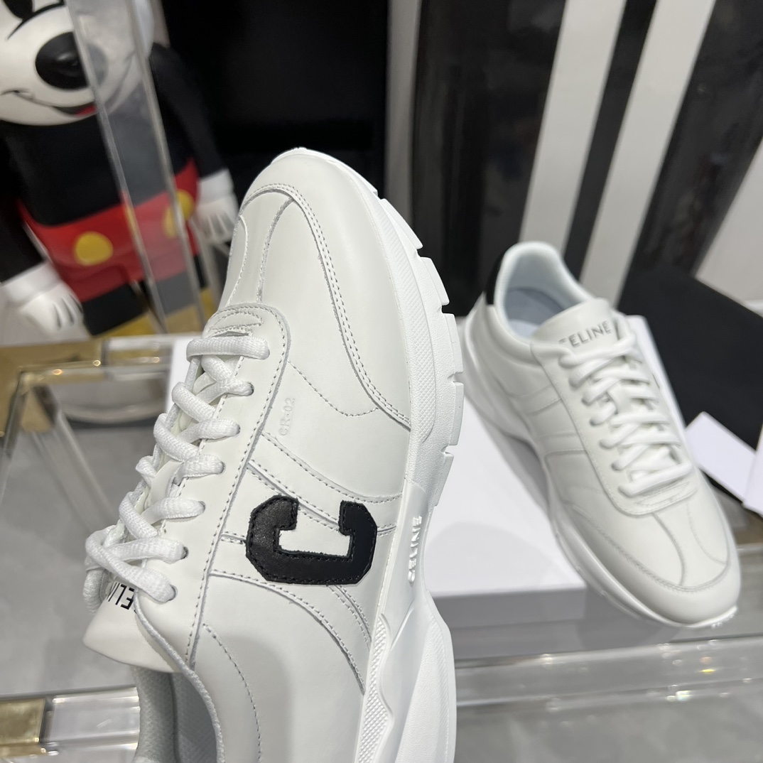 Celine Runner CR-02 Low Lace-up Sneaker In Calfskin - FashionPlug