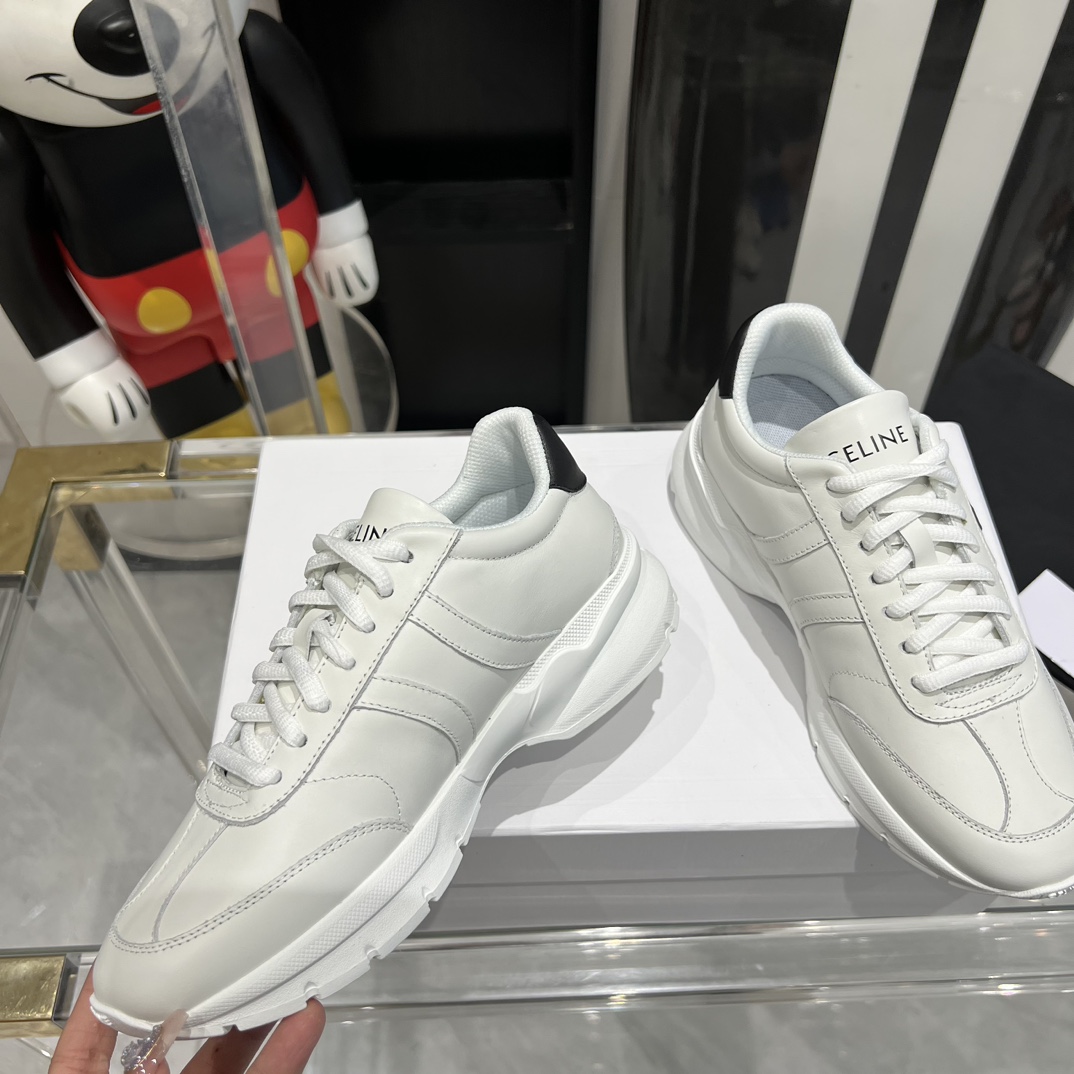 Celine Runner CR-02 Low Lace-up Sneaker In Calfskin - FashionPlug