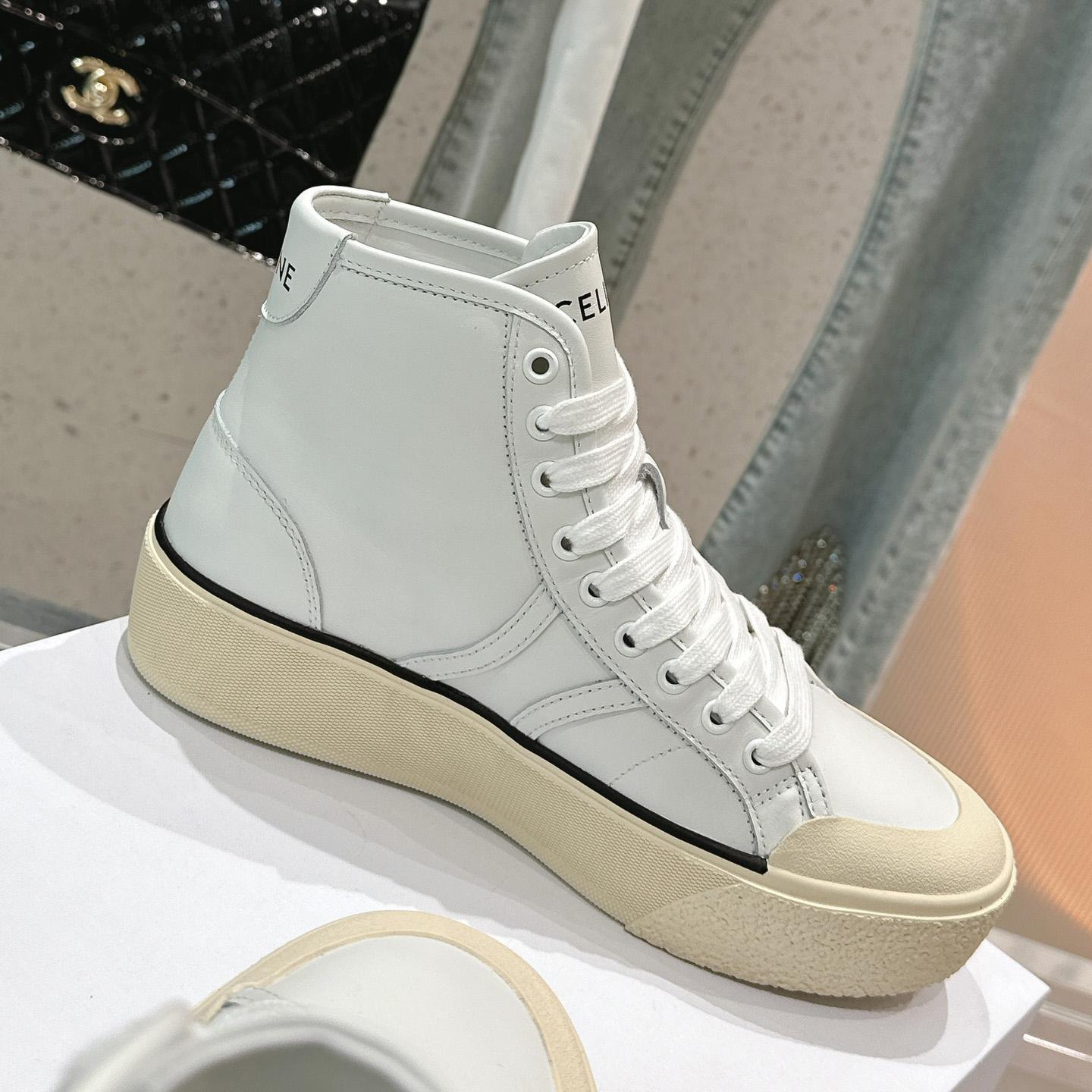 Celine AS-02 Mid Low Lace-up Celine Alan Sneakers With Triomphe Patch In Calfskin - FashionPlug