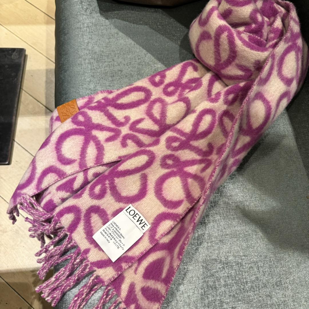 Loewe Anagram Scarf In Alpaca And Wool - FashionPlug