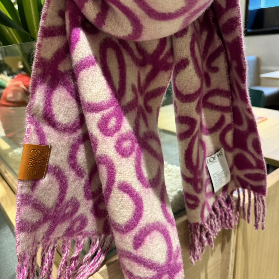 Loewe Anagram Scarf In Alpaca And Wool - FashionPlug