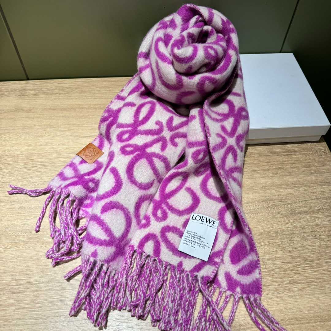 Loewe Anagram Scarf In Alpaca And Wool - FashionPlug