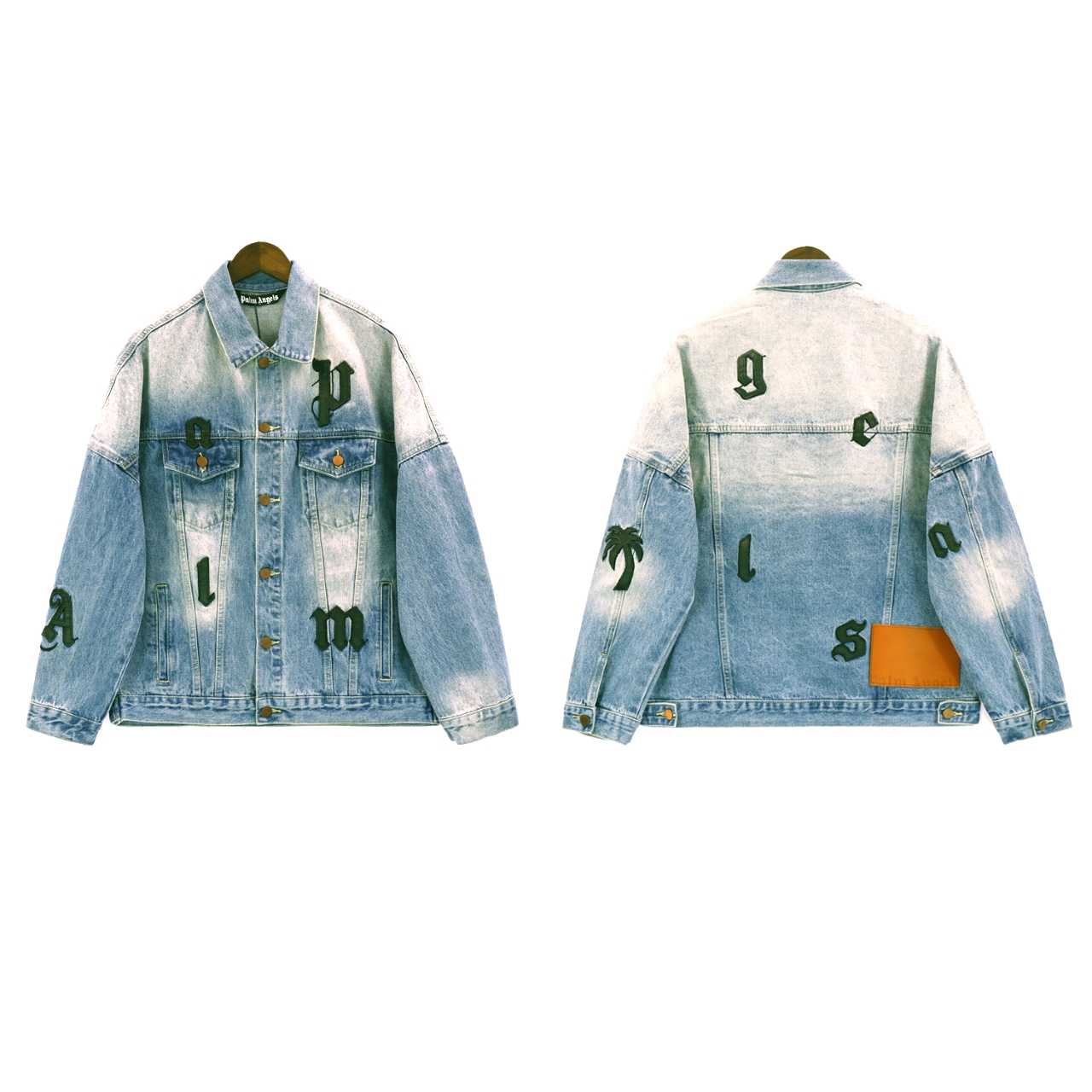  Palmangels Denim Jacket With Patches - FashionPlug