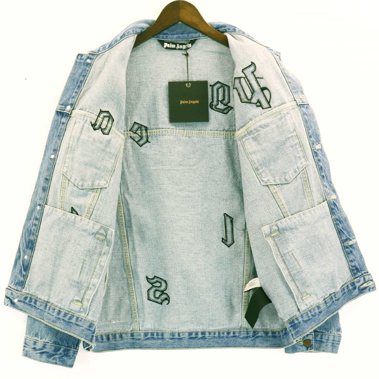  Palmangels Denim Jacket With Patches - FashionPlug