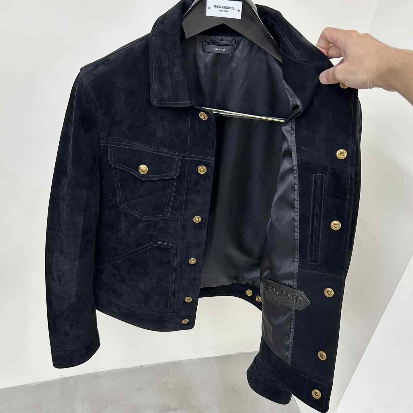 Tom Ford Cashmere Suede Shearling Trucker - FashionPlug