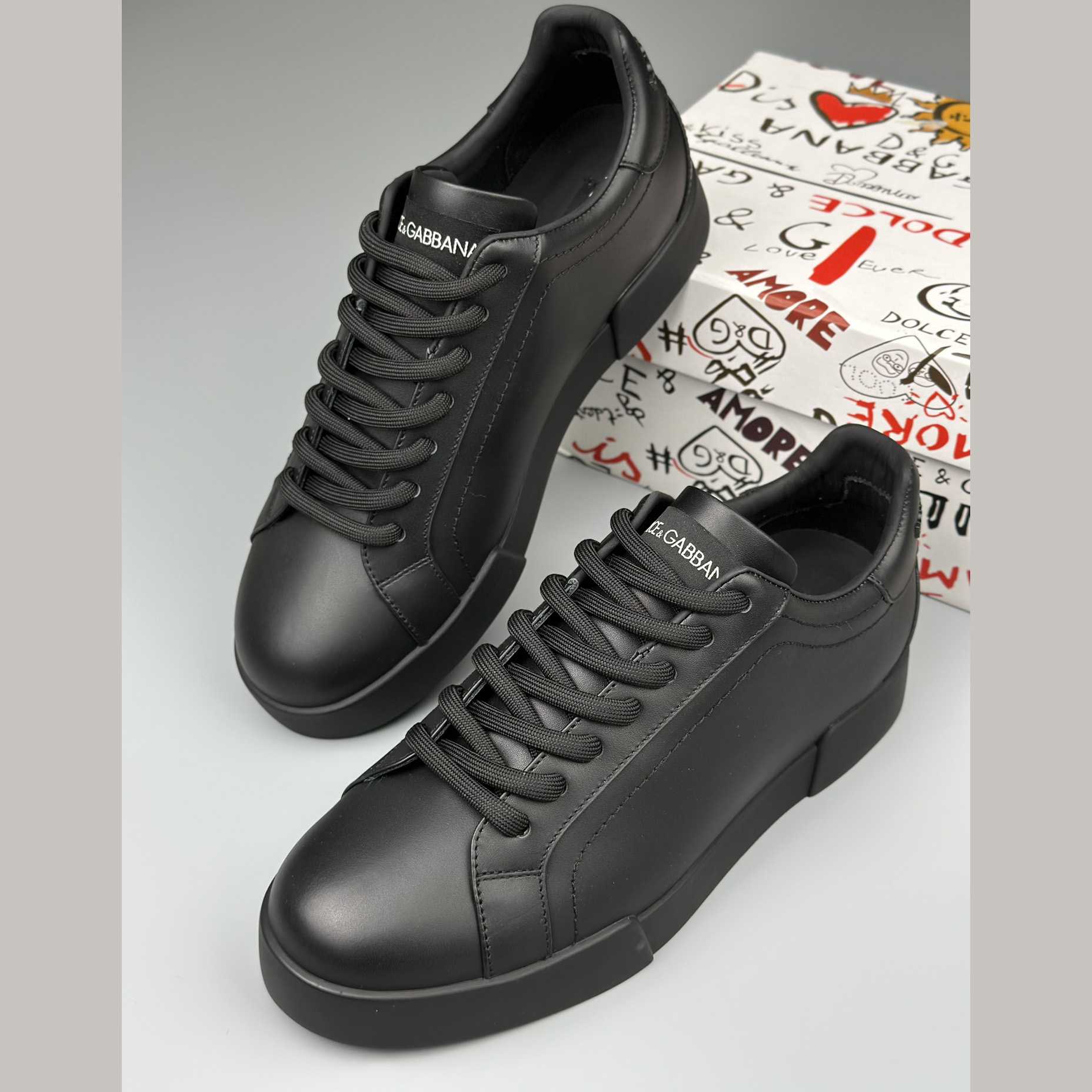 Dolce & Gabbana Calfskin Portofino sneakers - FashionPlug