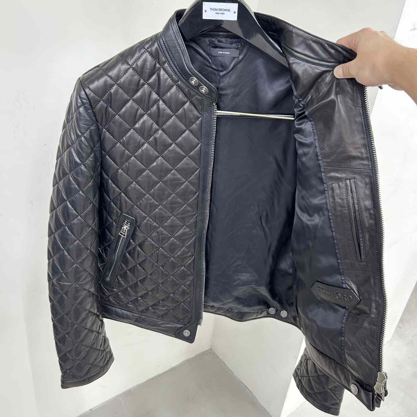 Dior Feather Nappa Quilted Cafe Racer - FashionPlug