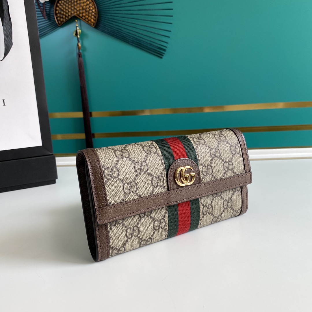 Gucci Ophidia GG Continental Wallet - FashionPlug