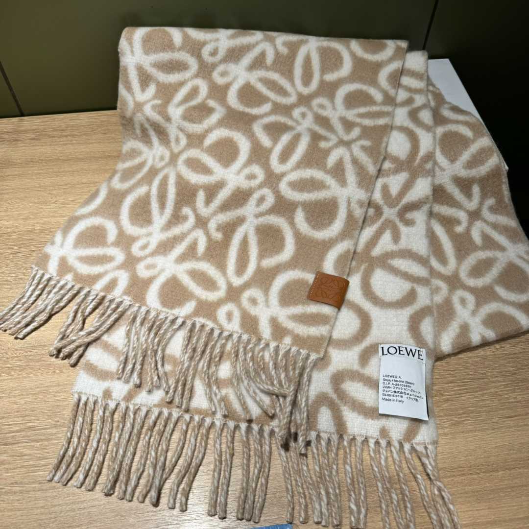 Loewe Anagram Scarf In Alpaca And Wool - FashionPlug