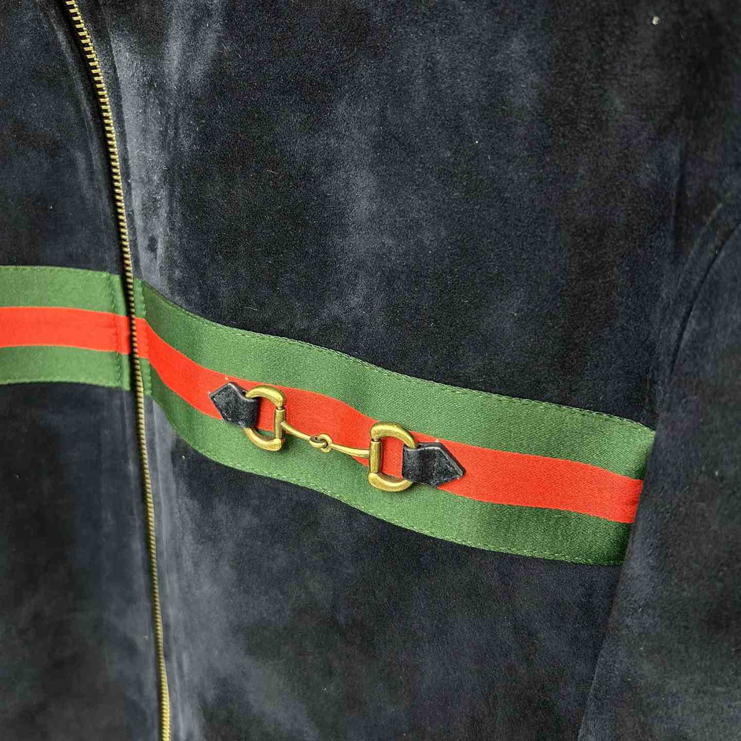 Gucci Suede Bomber Jacket - FashionPlug