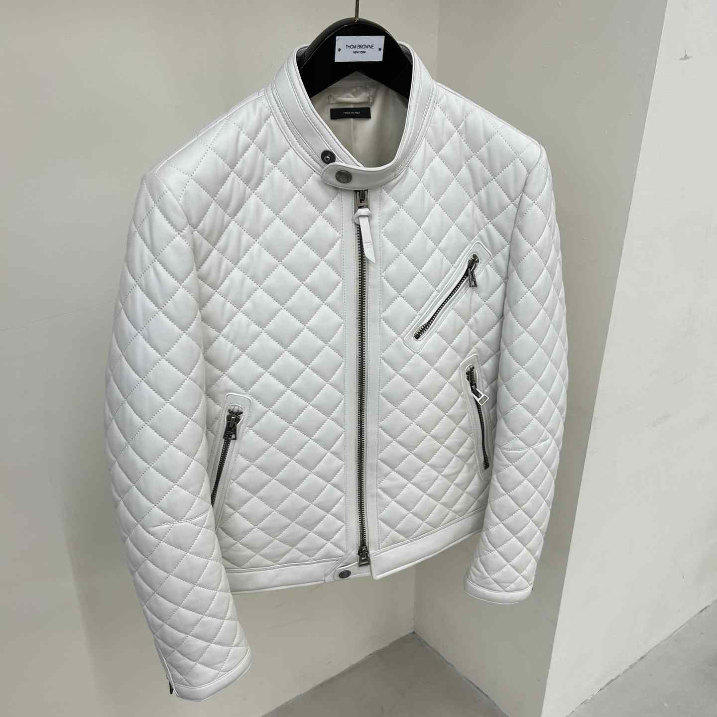 Dior Feather Nappa Quilted Cafe Racer - FashionPlug