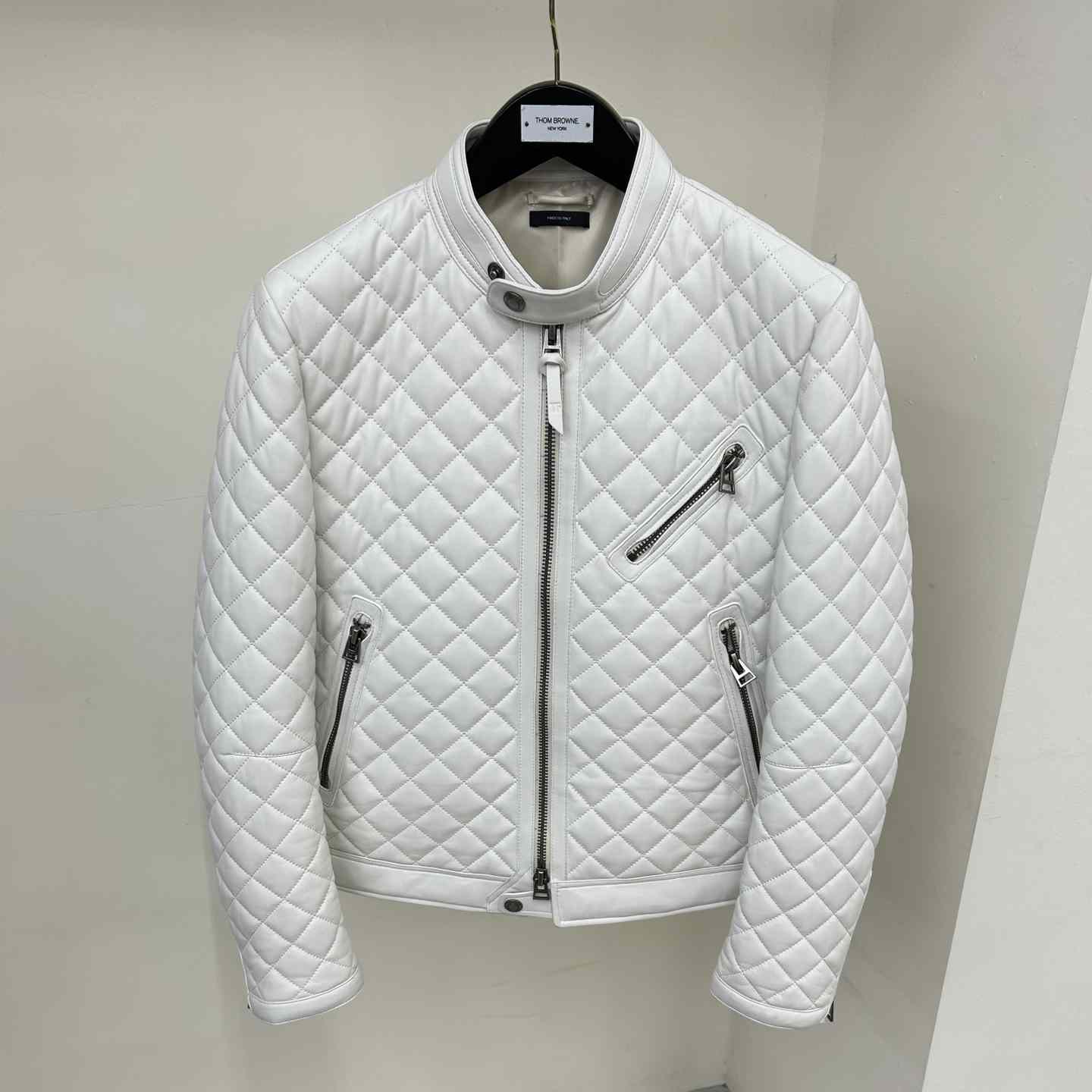 Dior Feather Nappa Quilted Cafe Racer - FashionPlug