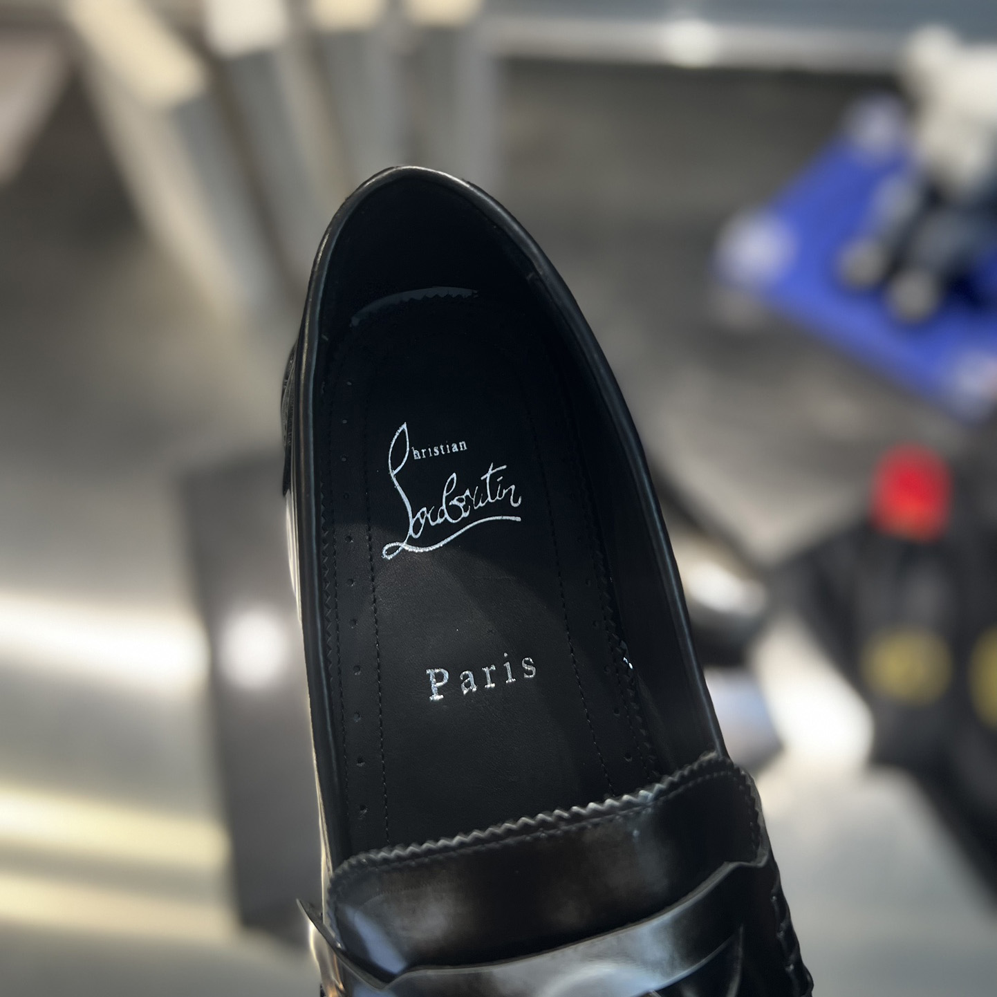 Christian Louboutin Penny Loafers - Calf leather - Silver - FashionPlug