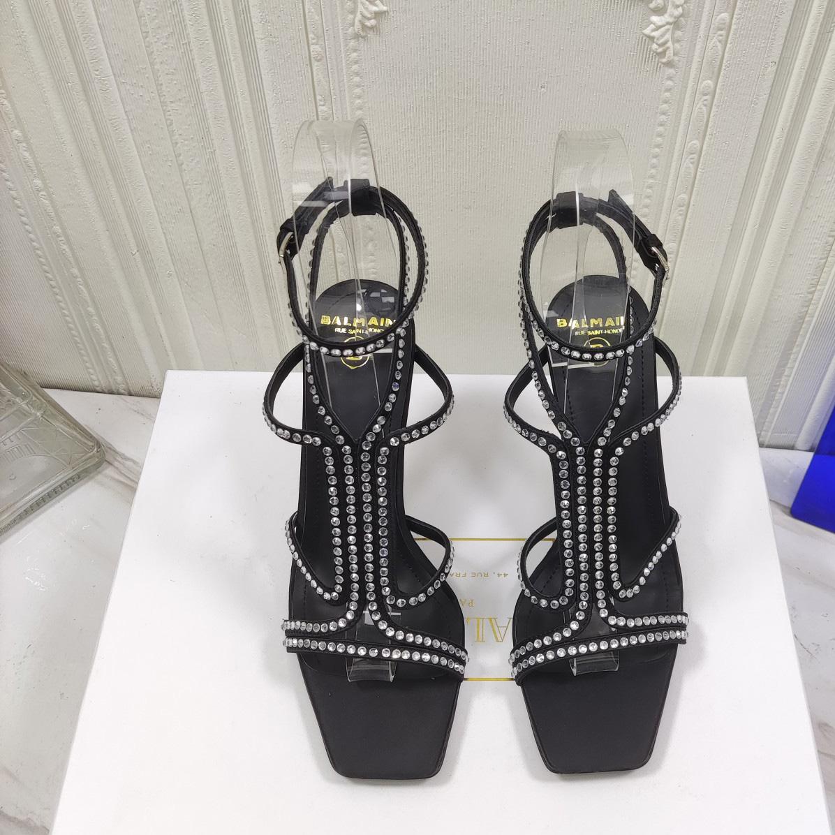 Balmain Moneta 95mm Crystal-embellished Sandals - FashionPlug
