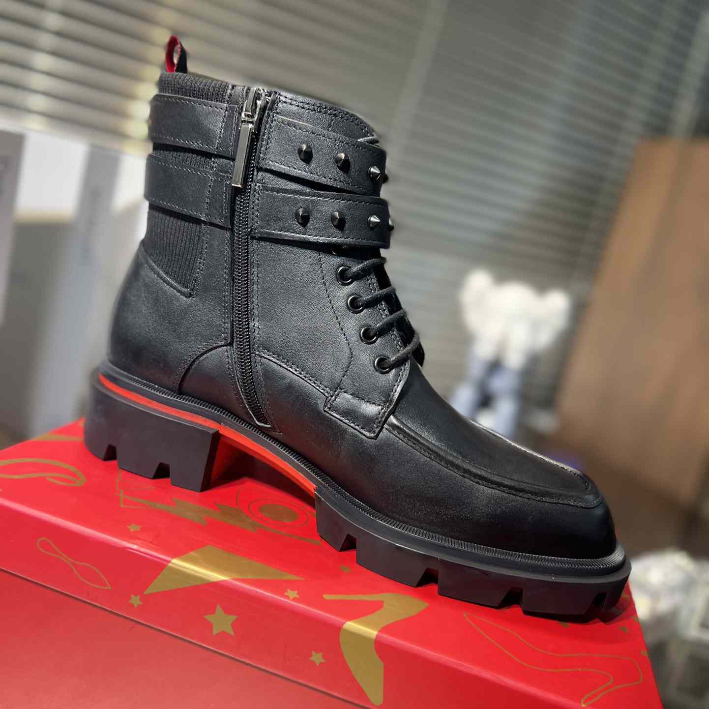 Christian Louboutin Our Fight Apron Toe Combat Boot - FashionPlug