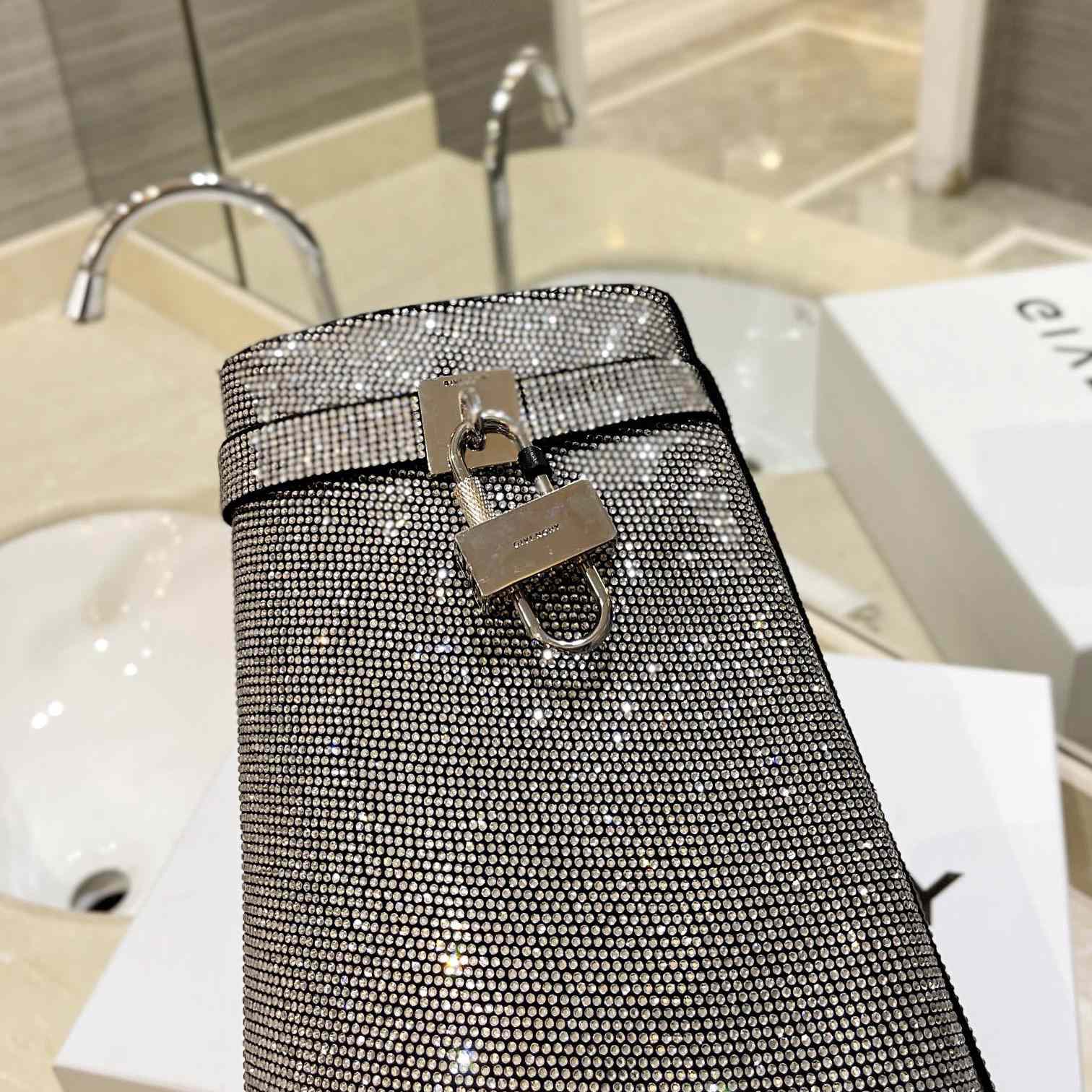 Givenchy Shark Lock Boots In Suede With Strass - FashionPlug