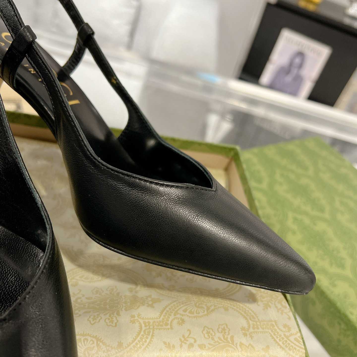 Gucci Women's Slingback Heeled Pump - FashionPlug