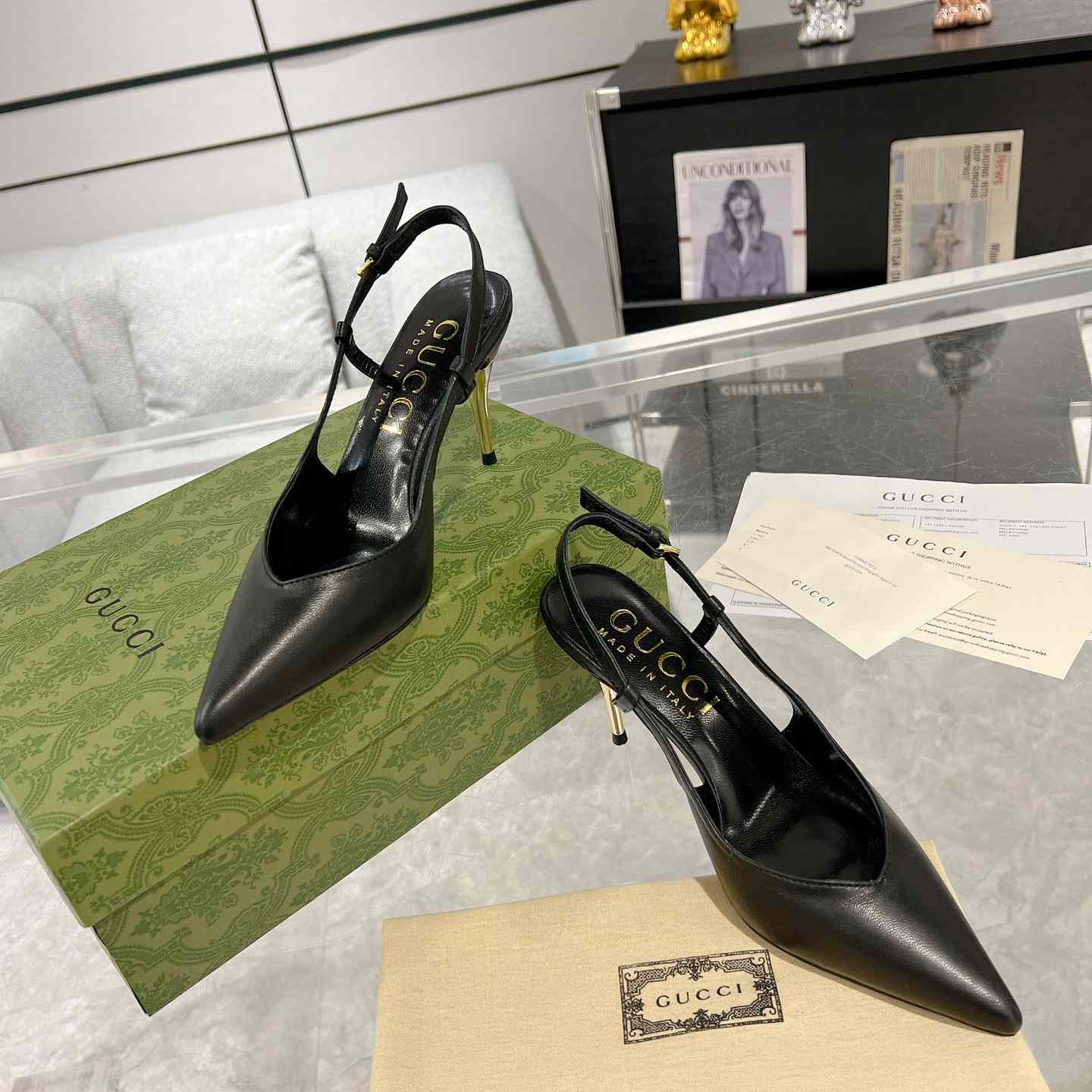 Gucci Women's Slingback Heeled Pump - FashionPlug