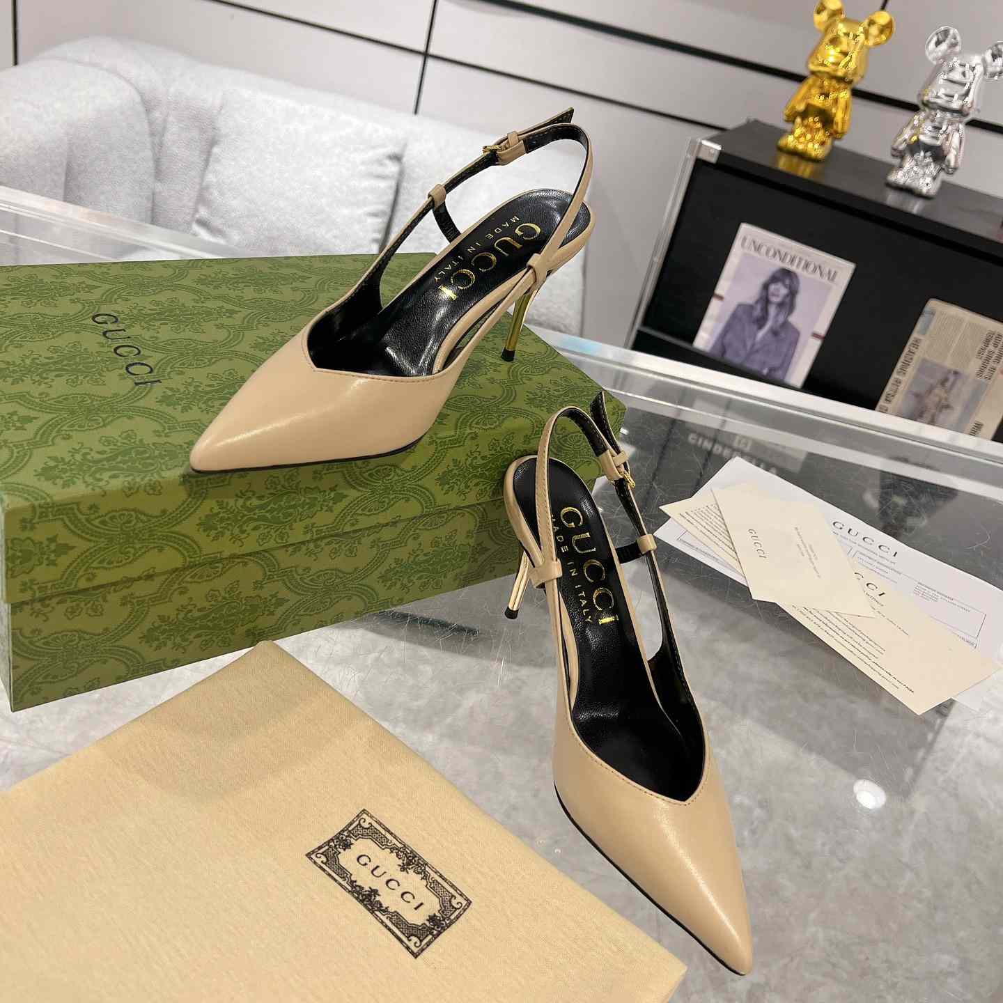 Gucci Women's Slingback Heeled Pump - FashionPlug