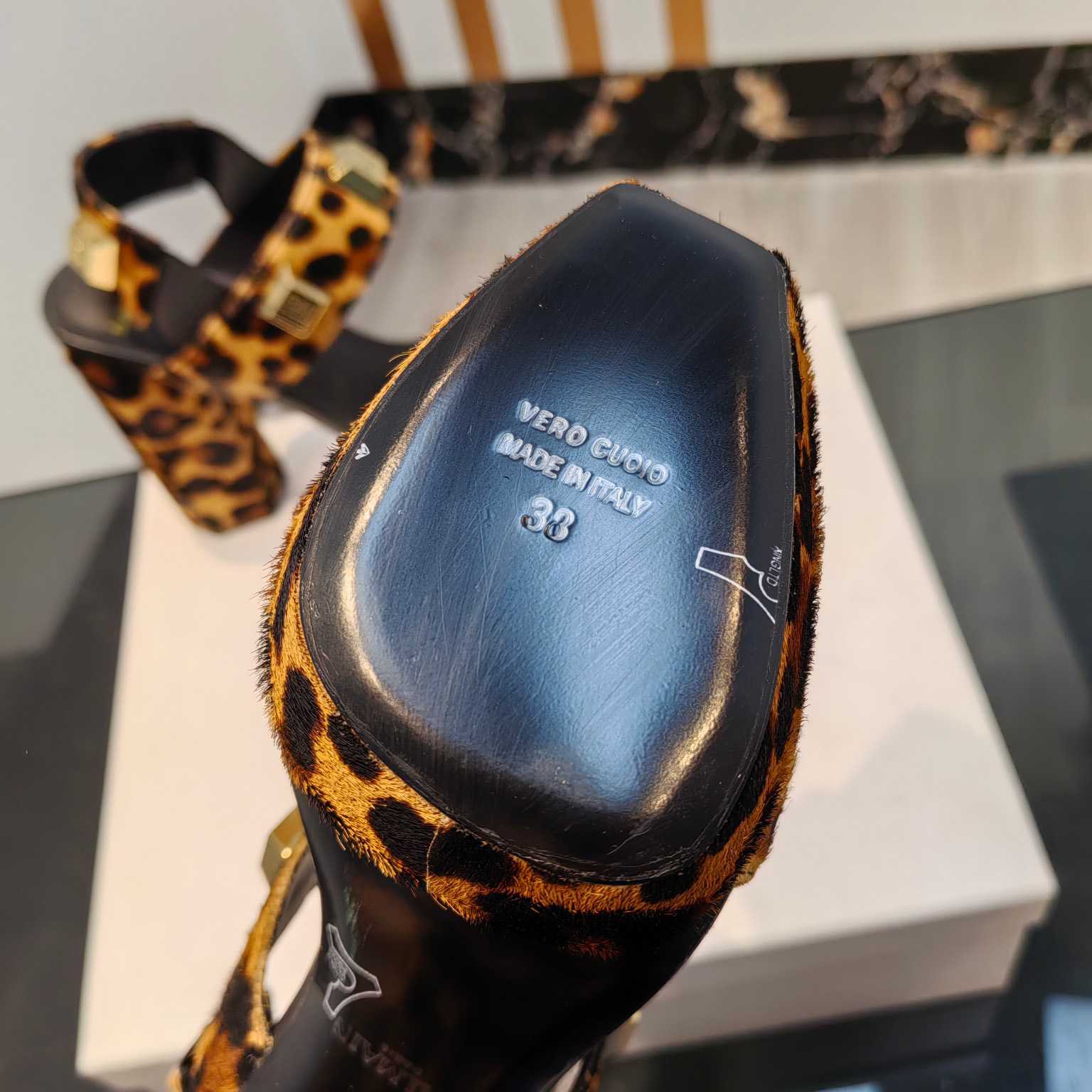 Balmain Ava Leopard-print Platform Sandals - FashionPlug