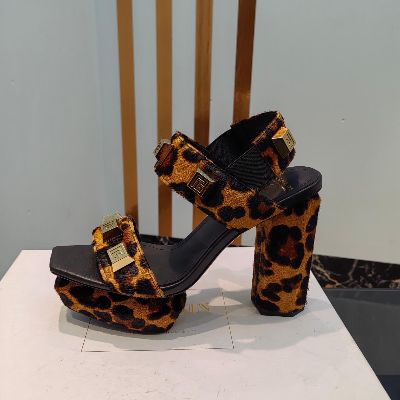 Balmain Ava Leopard-print Platform Sandals - FashionPlug