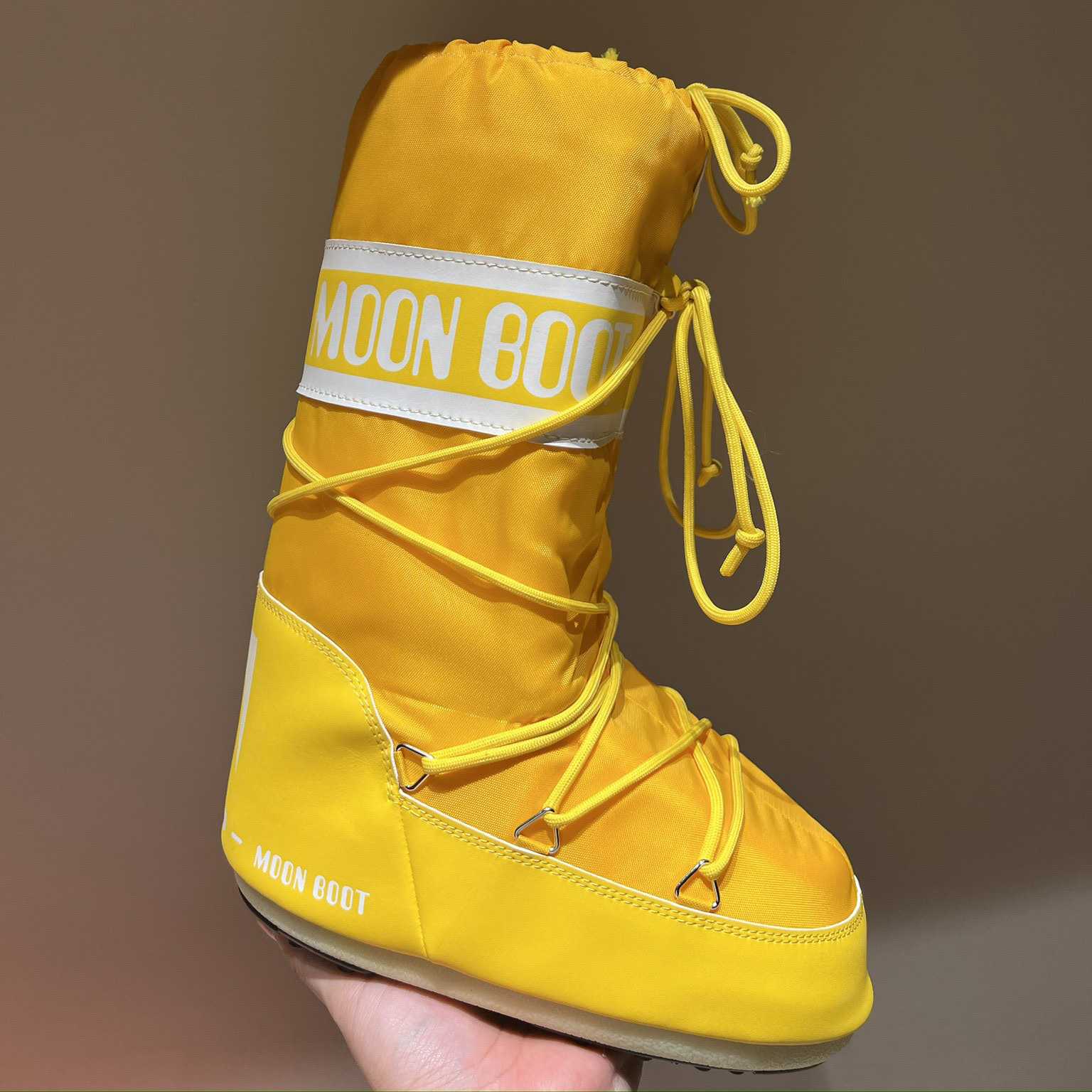 Moon Boot Icon Junior Khaki Nylon Boots - FashionPlug