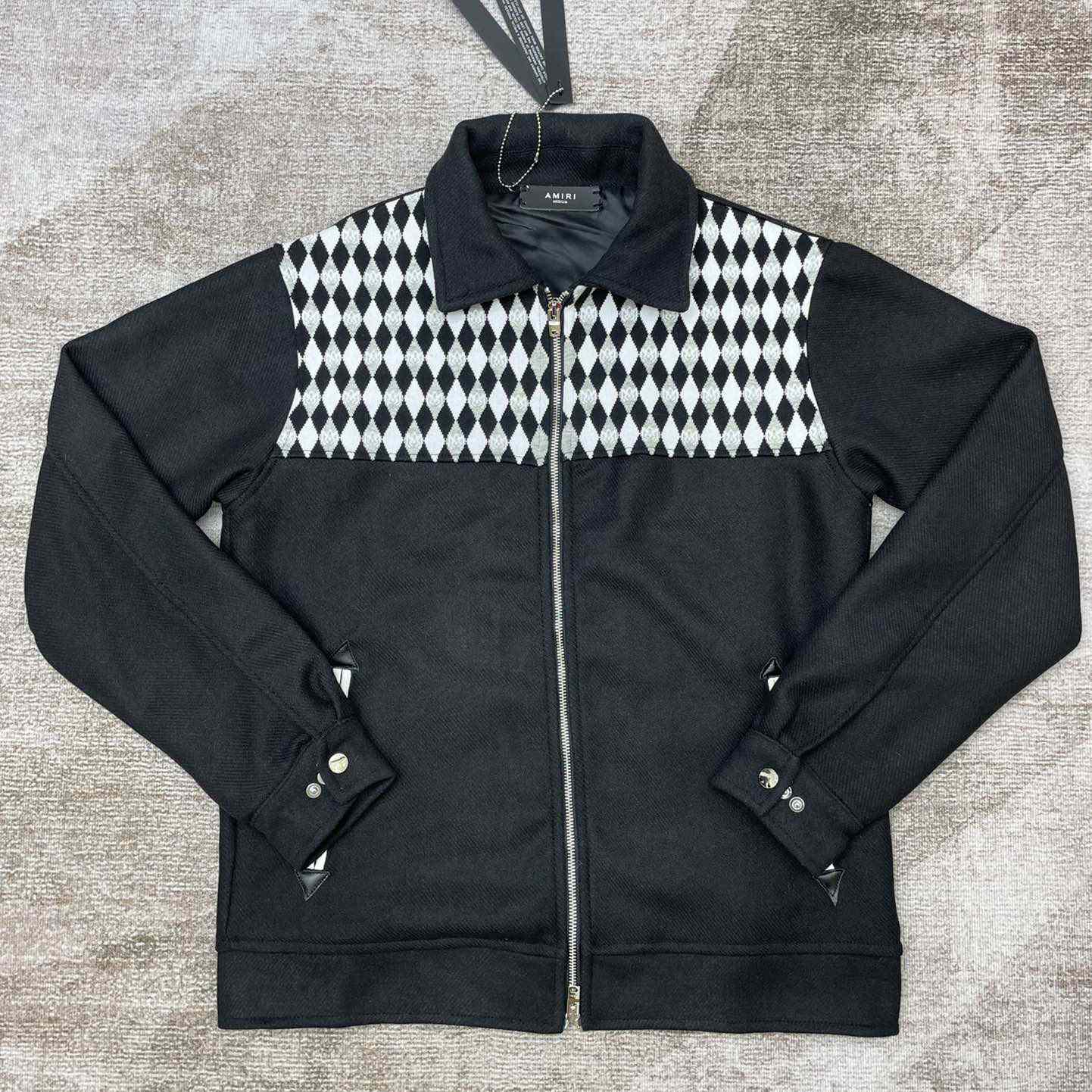 Amiri Diamond Embroidered Work Jacket - FashionPlug