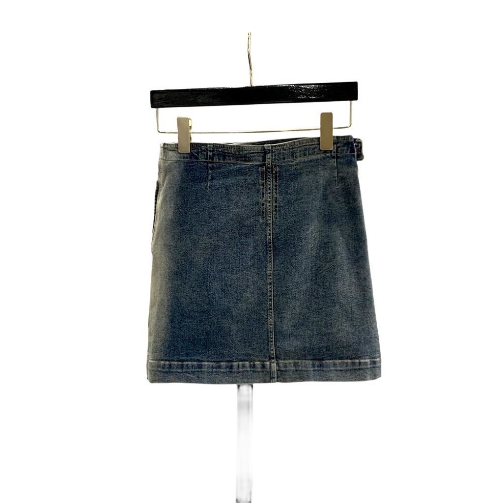 Rick Owens Dégradé denim mini skirt - FashionPlug