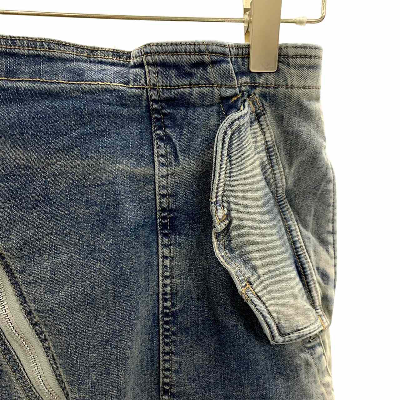 Rick Owens Dégradé denim mini skirt - FashionPlug