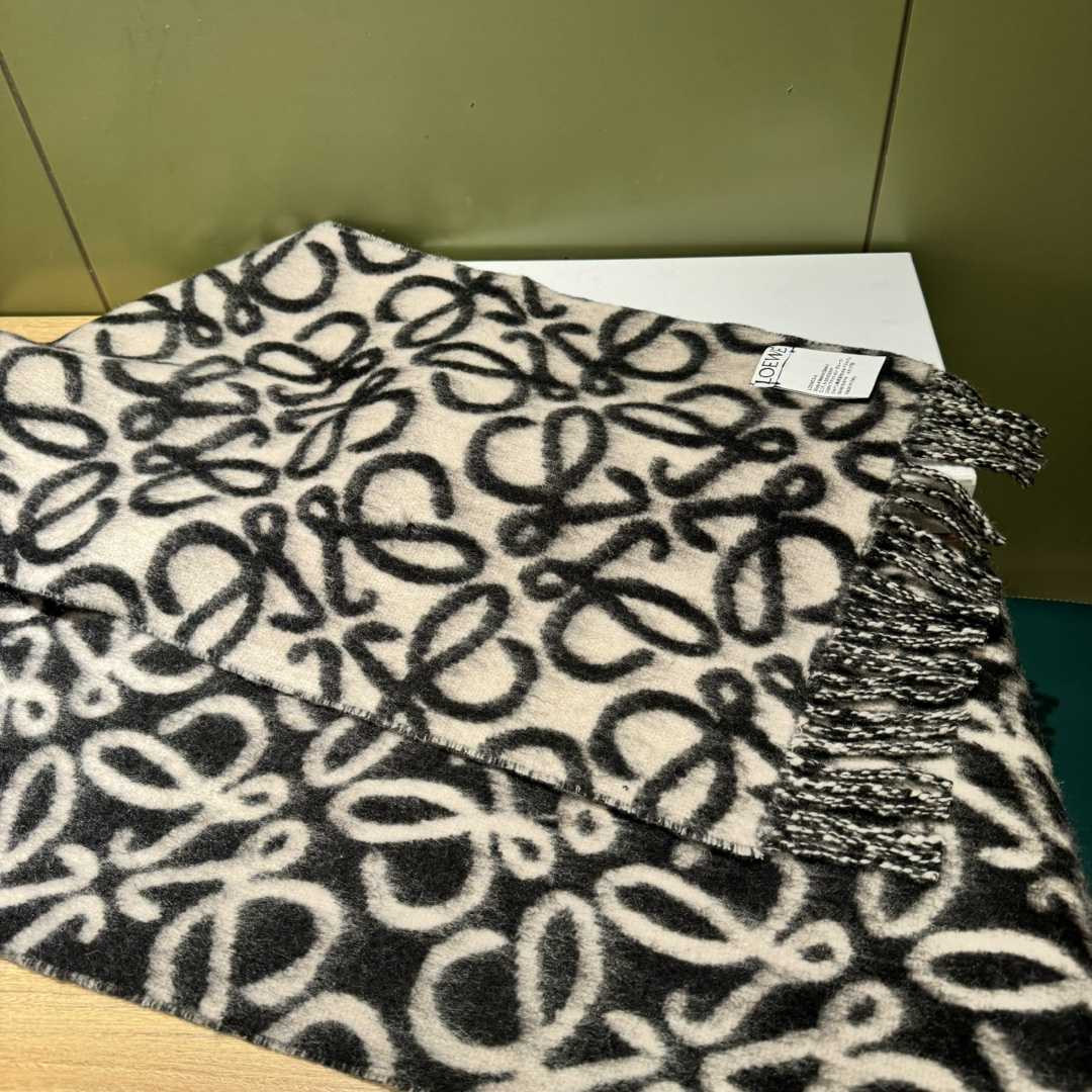 Loewe Anagram Scarf In Alpaca And Wool - FashionPlug