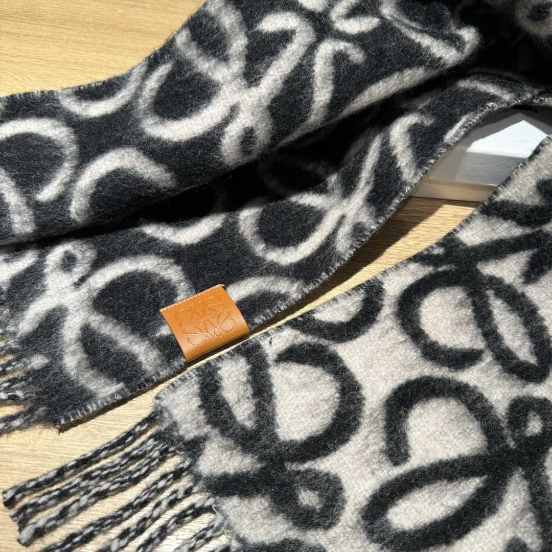 Loewe Anagram Scarf In Alpaca And Wool - FashionPlug