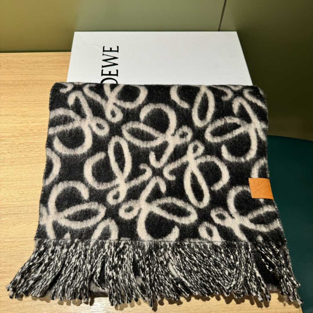 Loewe Anagram Scarf In Alpaca And Wool - FashionPlug