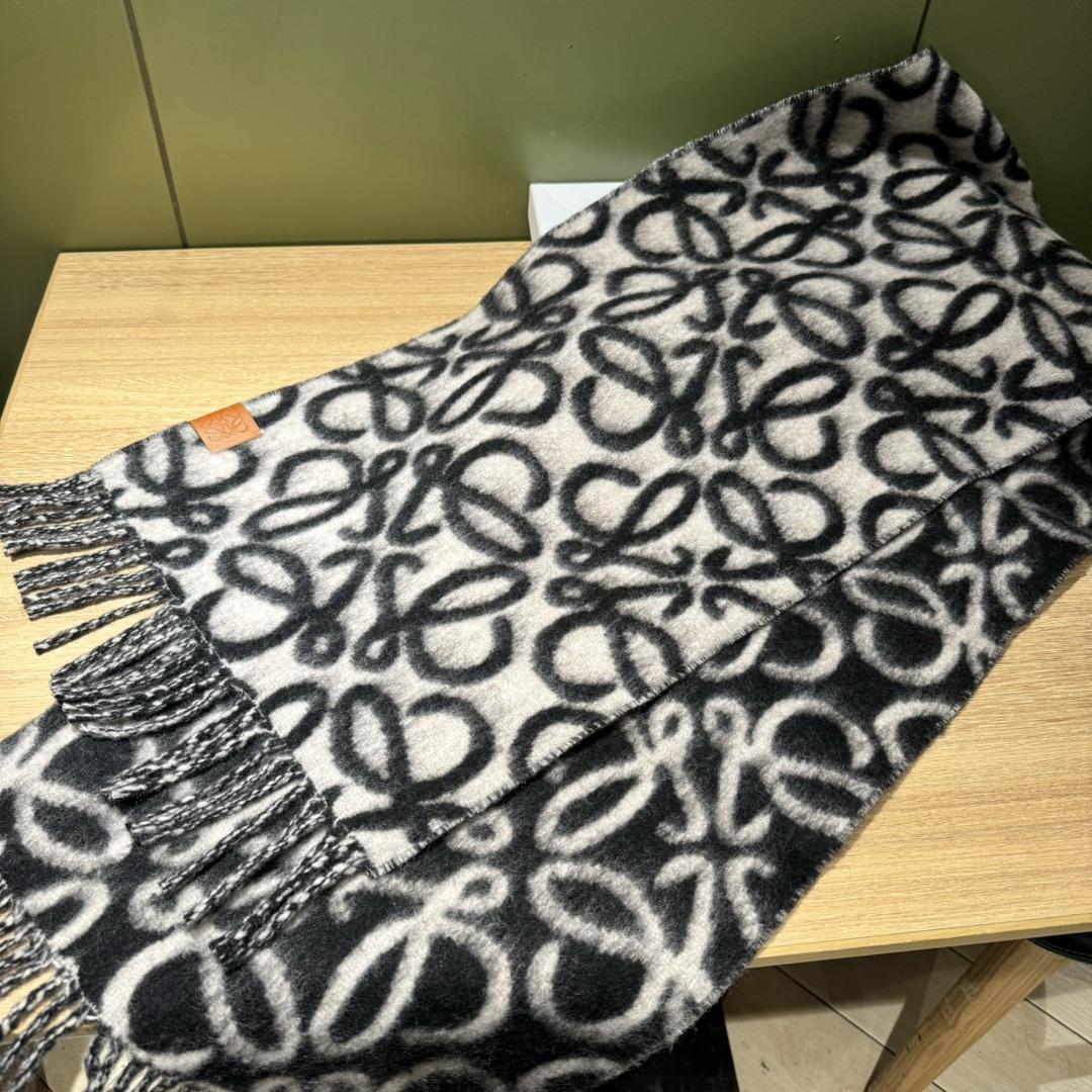 Loewe Anagram Scarf In Alpaca And Wool - FashionPlug