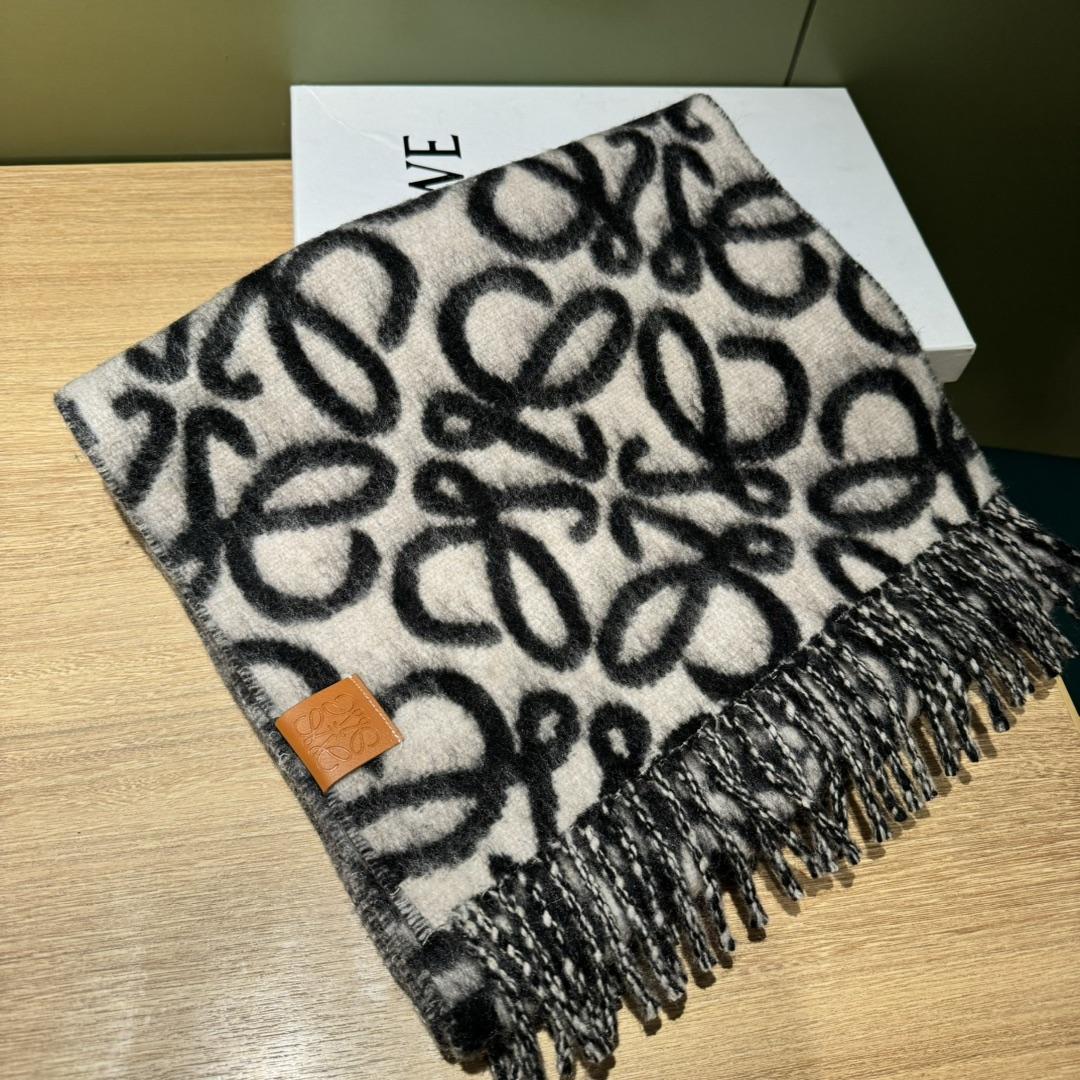Loewe Anagram Scarf In Alpaca And Wool - FashionPlug