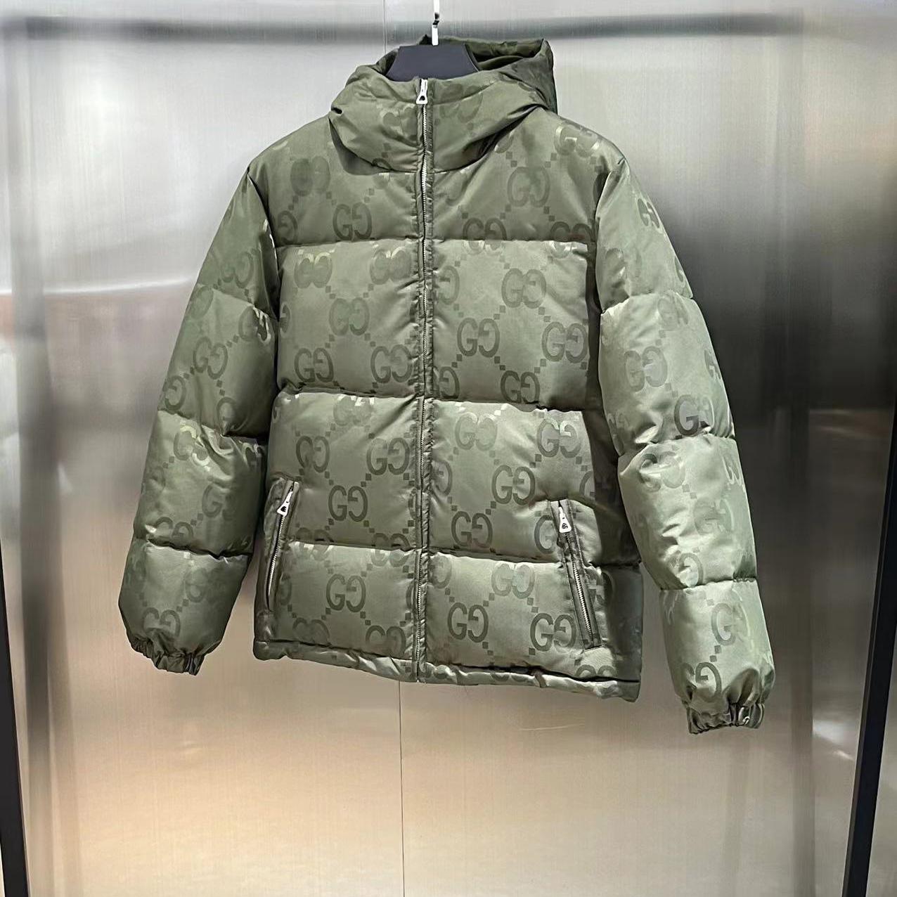 Gucci Jumbo GG Canvas Down Jacket - FashionPlug