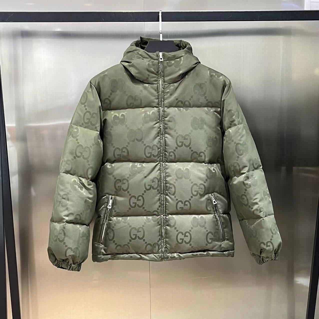 Gucci Jumbo GG Canvas Down Jacket - FashionPlug